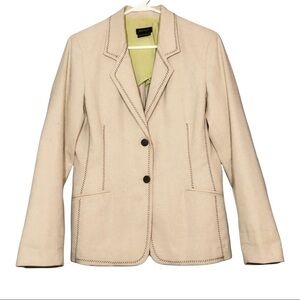Womyn Business Jacket Suit Blazer Women Size 8 Formal Stitched Beige Workwear